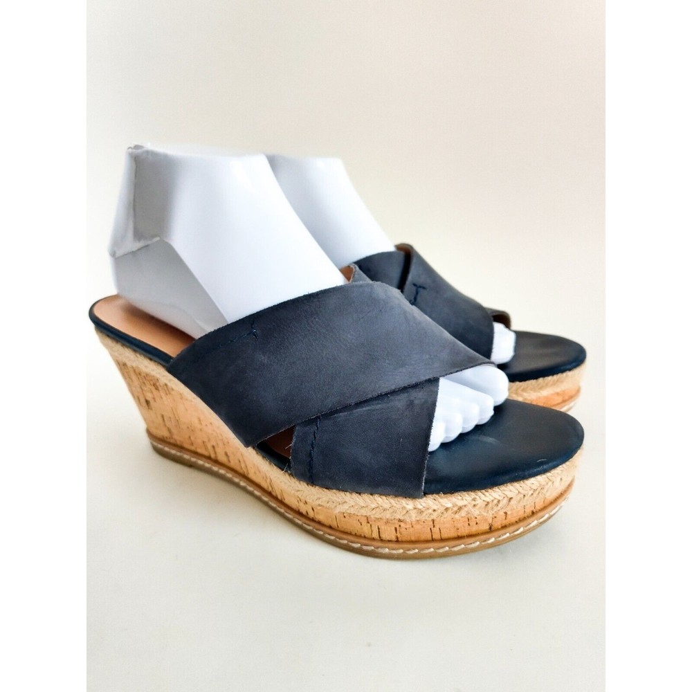 Franco Sarto Navy Wedge Sandals